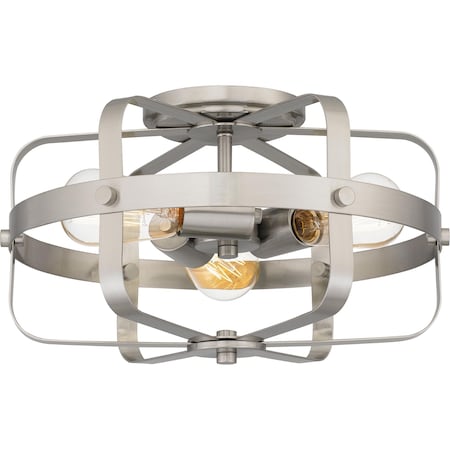 Quoizel Manzel 3-Light Brushed Nickel Flush Mount QFL5592BN